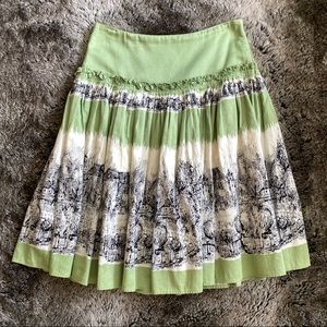 Anthropologie Odille French Village Scenic Skirt 0 XS